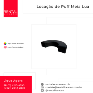 Locação de Puff Meia Lua Preto