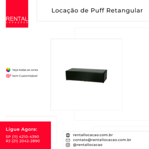 Aluguel de Puff Retangular Grande Preto