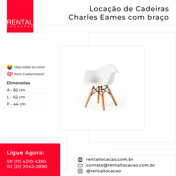 Aluguel Cadeiras Charles Eames com Braço