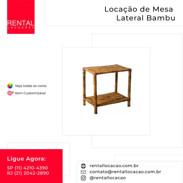 Locação de Mesa Lateral Bambu