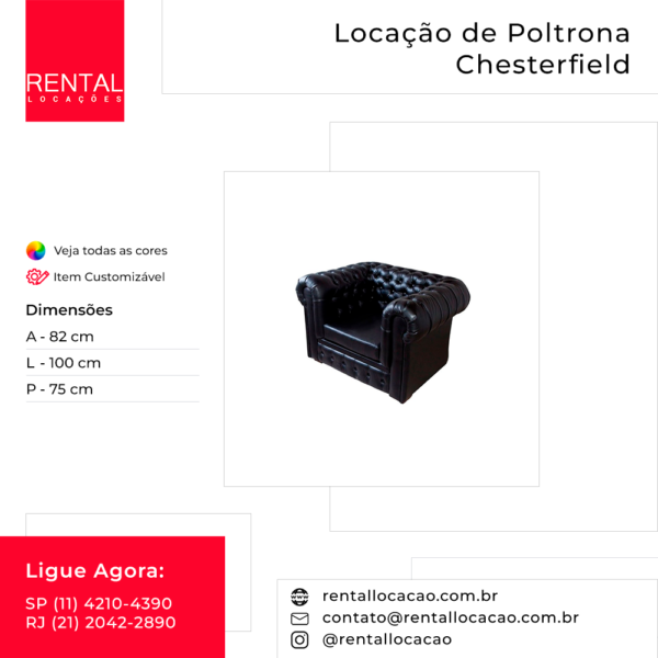 Aluguel de Poltrona Chesterfield