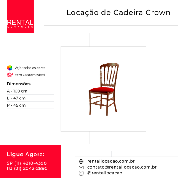 Aluguel de Cadeira Crown
