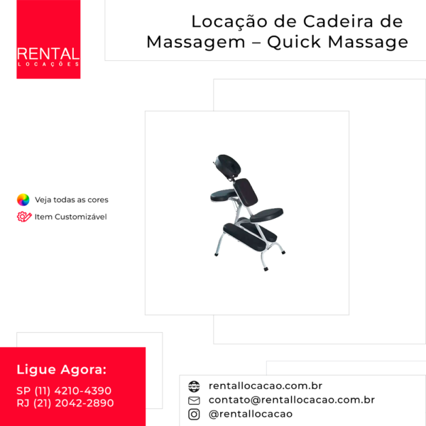 Aluguel de Cadeira de Massagem Preta